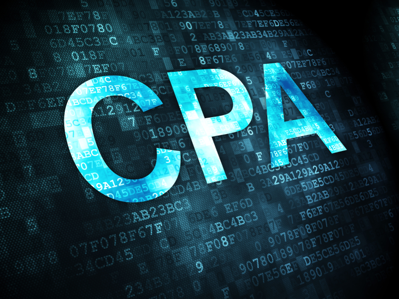 Business concept: CPA on digital background